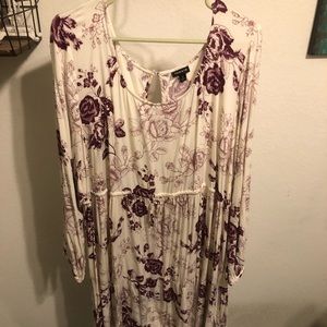 Torrid floral cream long sleeve dress